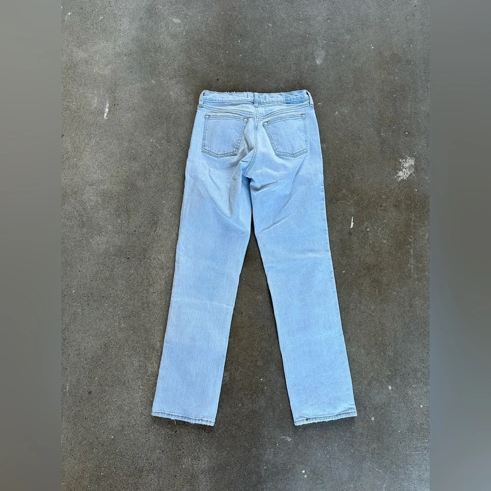 Abercrombie & Fitch The ‘90s Straight Mid Rise Light Marble Size 27|4R Jeans - Picture 8 of 10